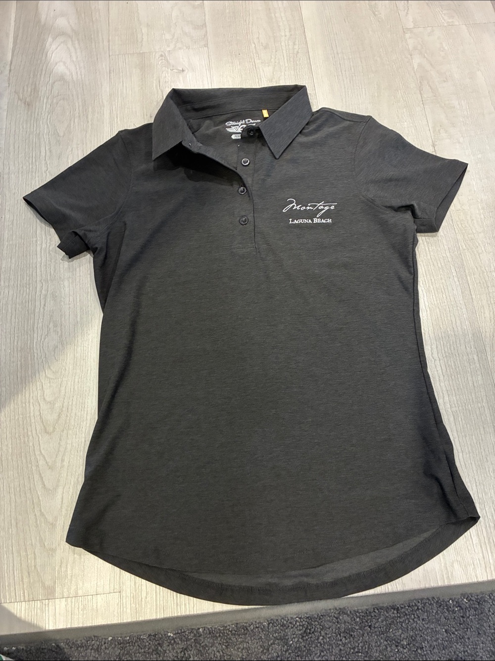 Women's Black Short-Sleeve Polo